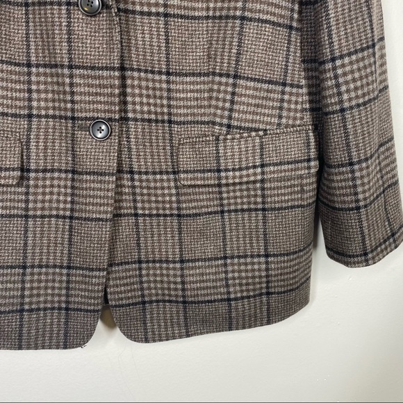 EVERLANE NWOT The Oversized Blazer Houndstooth Plaid Academia 10 Gray Brown - Picture 3 of 9